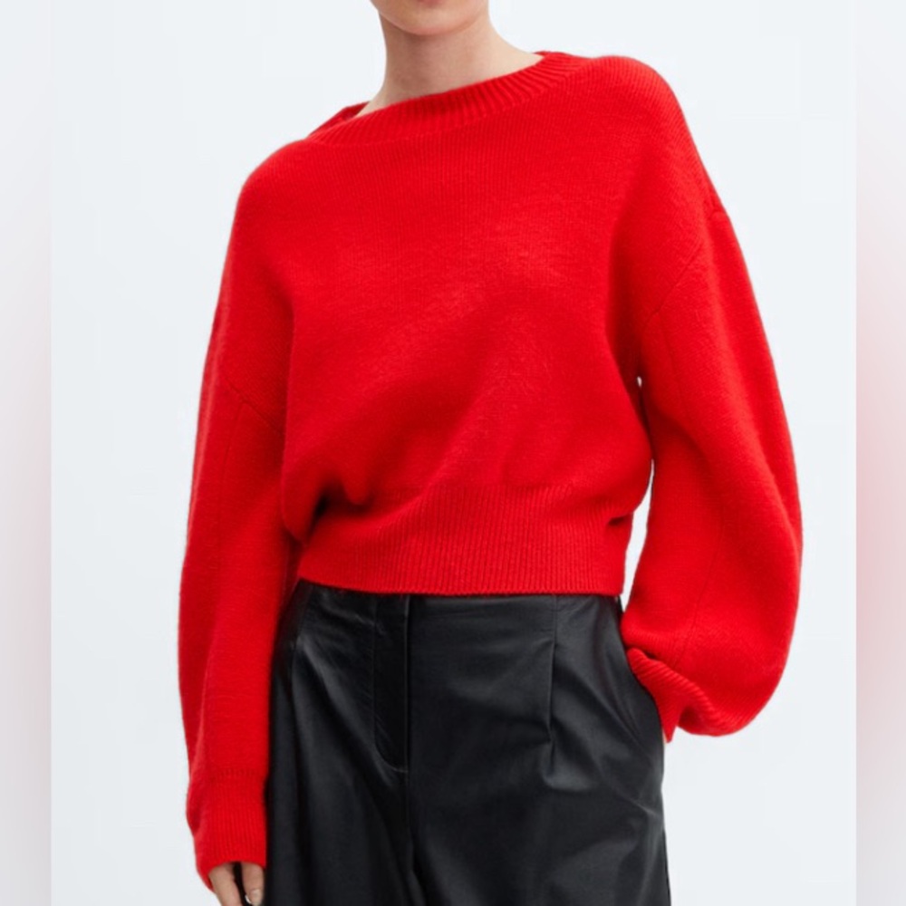 Mango Red Crew Neck Sweater